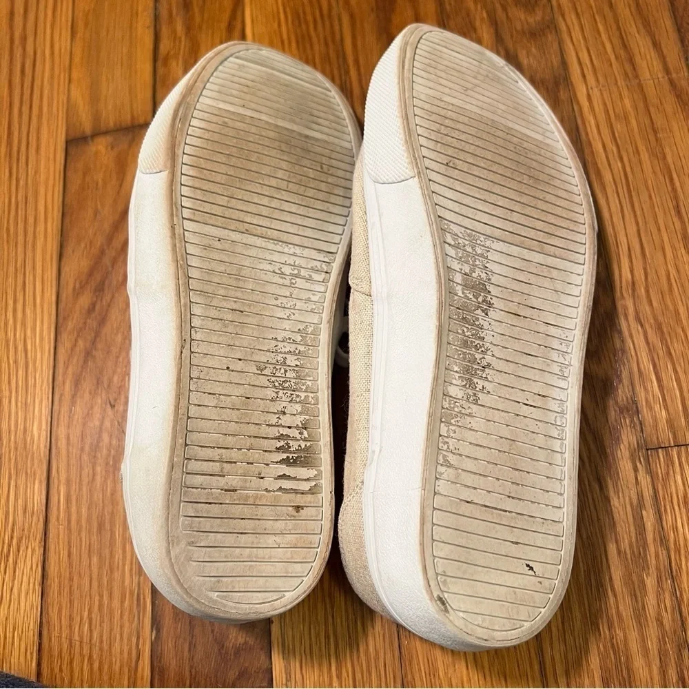 Old Navy Men's Size 9 Linen Lace-Up Sneakers Natural Beige White Low-Top